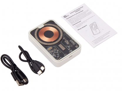 Беспроводной магнитный внешний аккумулятор с QC\PD MagnifIQ, 10000 мАч, 15 Вт, белый