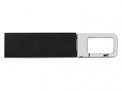 USB-флешка на 16 Гб Hook с карабином, черная, вид сверху