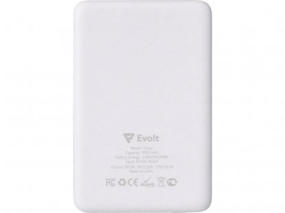 Внешний аккумулятор с QC/PD Шарп, 5000 мАч, белый