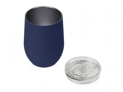 Термокружка Vacuum mug C1, soft touch, темно-синяя