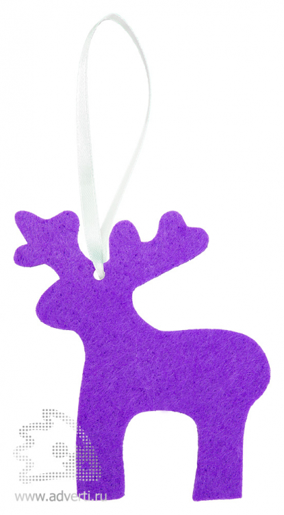 Игрушка новогодняя Олень из фетра, фиолетовая