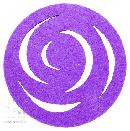 Подставка из фетра Гранж, круглая, фиолетовая