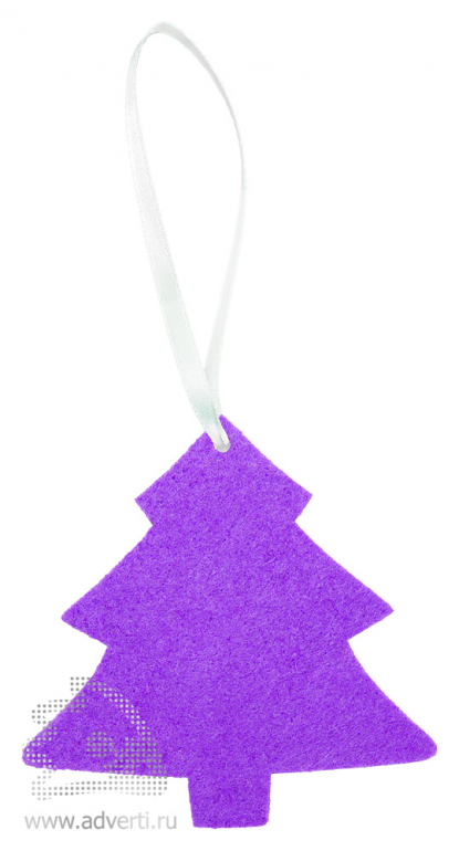 Игрушка новогодняя Ёлочка 2 из фетра, фиолетовая