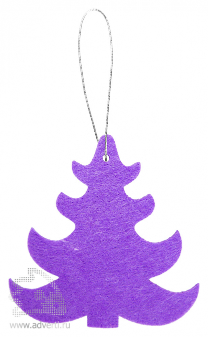 Игрушка новогодняя Ёлочка 1 из фетра, фиолетовая