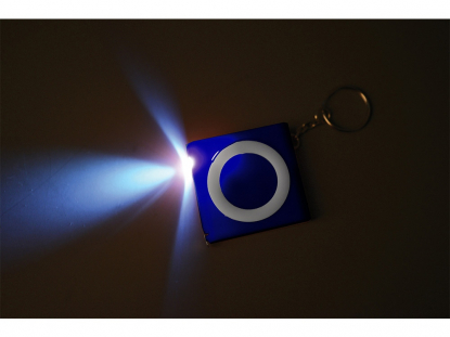 Брелок-рулетка с фонариком Книга, 1м, синий, пример использования