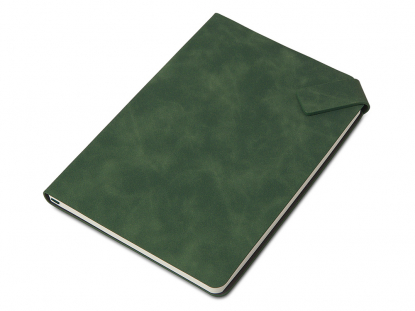 Блокнот А5 с магнитным клапаном в гибкой обложке Chaplin, зеленый