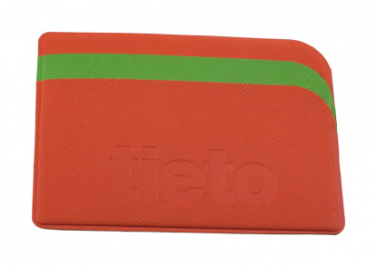 Футляр для кредитных карт с 3 карманами с тиснением, оранжевый