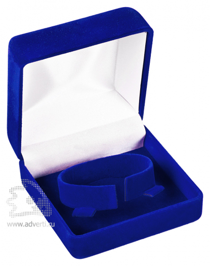 Бархатная коробка с держателем, синяя