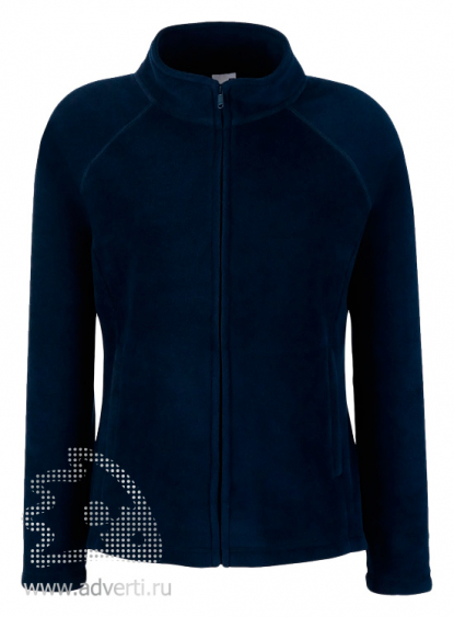 Куртка Lady-fit Full Zip Fleece, женская, Fruit of the Loom, США, темно-синяя