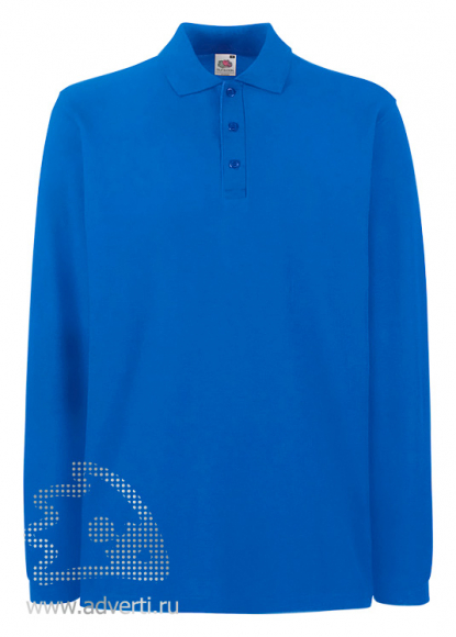Рубашка поло Premium Long Sleeve Polo, ярко-синяя