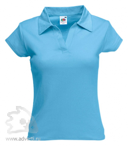 Рубашка поло Lady-Fit Rib Polo, женская, голубая