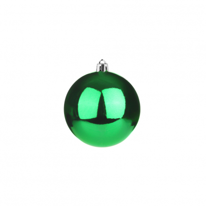 Пластиковый елочный шар, 80 мм, зелёный глянцевый