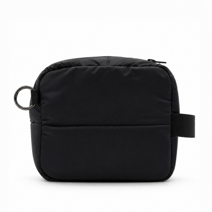 Несессер Superbag Bubble, стёганый, на молнии, с креплением на кольцо-карабин, черный