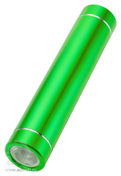 Универсальное зарядное устройство Power bank с фонариком, зеленое