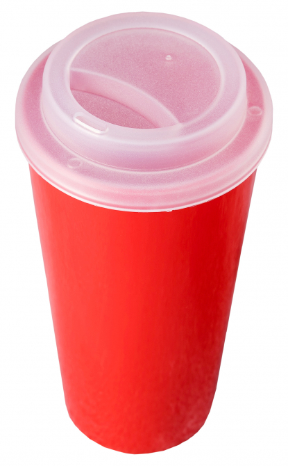 Пластиковый стакан Happy Cup, 400 мл, красный, с крышкой