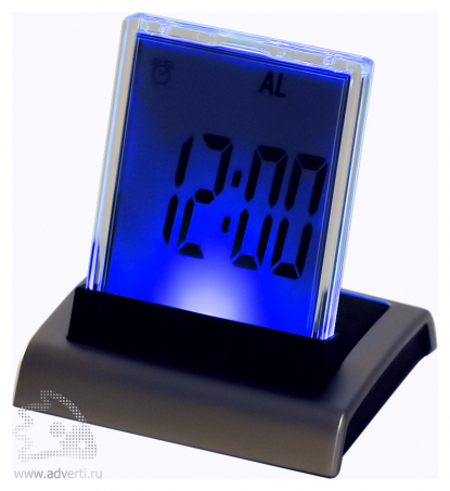 Промо-часы с разноцветной подсветкой Дисплей, синяя подсветка