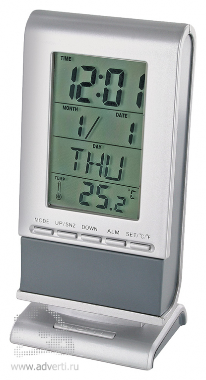 Часы-будильник, календарь, термометр с подсветкой Прогноз