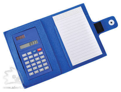 Блокнот с калькулятором Soft, синий