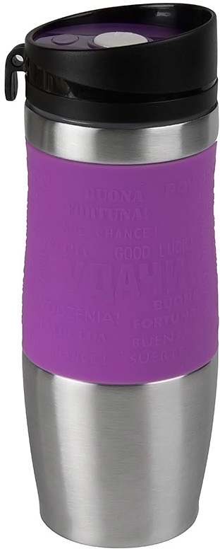 Термостакан вакуумный Удача Silver, фиолетовый