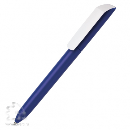 Шариковая ручка Flow Pure с белым клипом Maxema, темно-синяя