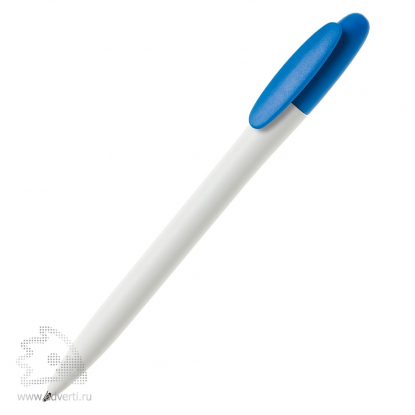 Шариковая ручка Bay с цветным клипом Maxema, голубая