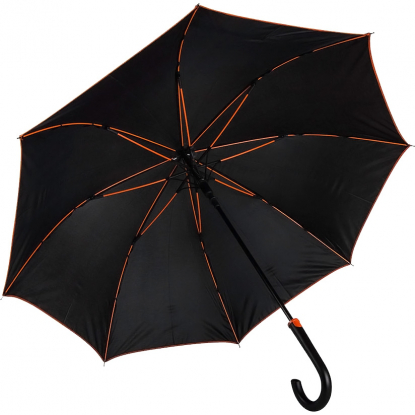 Зонт-трость Back to black, полуавтомат, оранжевый