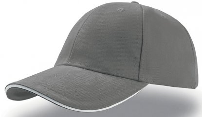 Бейсболка Liberty Sandwich, темно-серая с белой каймой