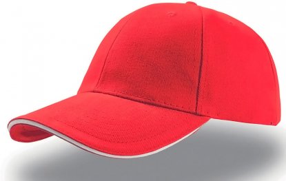 Бейсболка Liberty Sandwich, красная с белой каймой