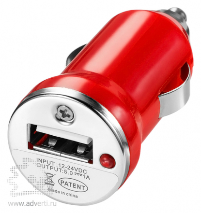Адаптер автомобильный Casco, красный