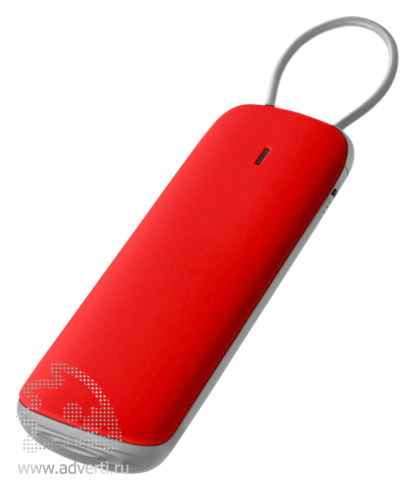 Портативное зарядное устройство Флэт 3000 mAh, красное
