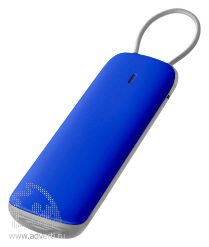 Портативное зарядное устройство Флэт 3000 mAh, синее