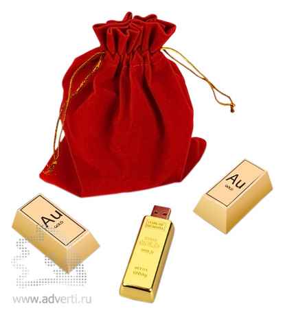 Набор Золотой Вавилон, конфеты в виде золотых слитков и флешка на 4 Gb