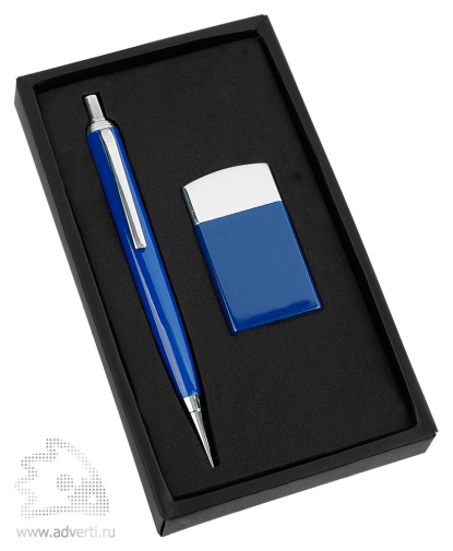 Набор: ручка, зажигалка Логистик, синий