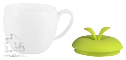 Кружка Яблочко с силиконовой крышкой, открытая