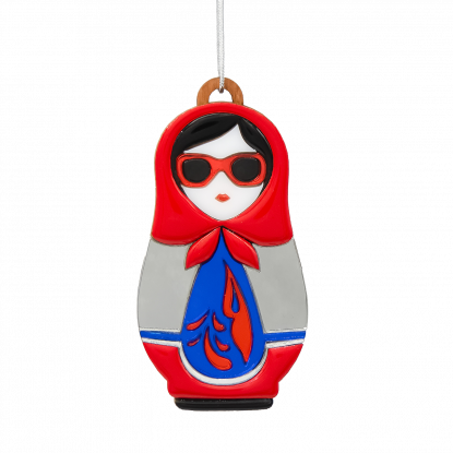Ёлочная игрушка Матрёшка с узорами