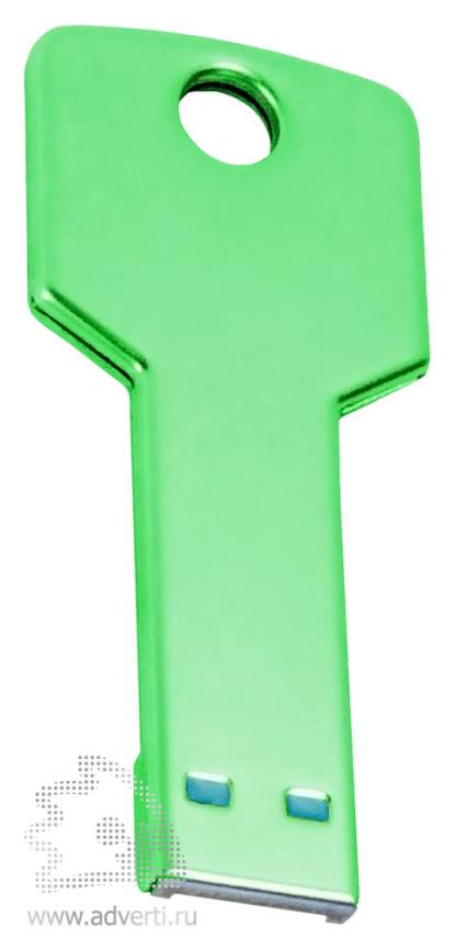 Флеш-память Ключ, зеленая, обратная сторона