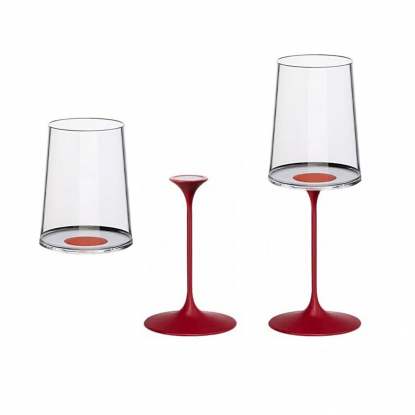 Хрустальный бокал для белого вина на магните Trebonn SplitGlass, красный