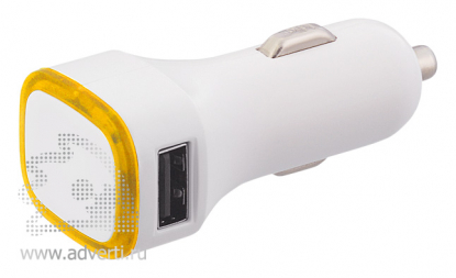 Автомобильное зарядное устройство TWINPOWER с 2-мя разъёмами USB, оранжевое