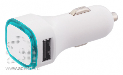 Автомобильное зарядное устройство TWINPOWER с 2-мя разъёмами USB, бирюзовое