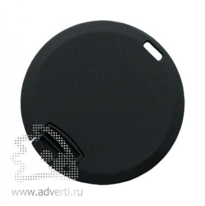 Флеш-карта Круг с покрытием soft touch, черная