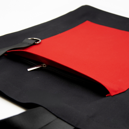 Шоппер Superbag Big Pocket, с карманом на молнии, черный с красным