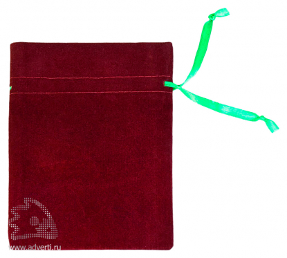 Подарочный мешок, бордовый, общий вид
