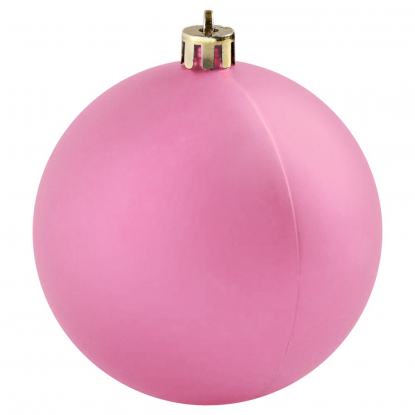 Пластиковый елочный шар, 80 мм, светло-розовый матовый