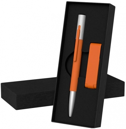 Набор ручка Clas + флеш-карта Case 8 Гб в футляре, оранжевый