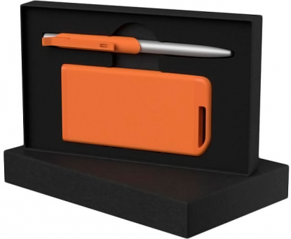 Набор ручка Skil + зарядное устройство 4000 mAh в футляре, оранжевый