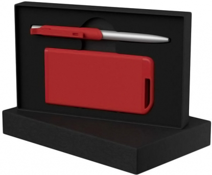Набор ручка Skil + зарядное устройство 4000 mAh в футляре, красный