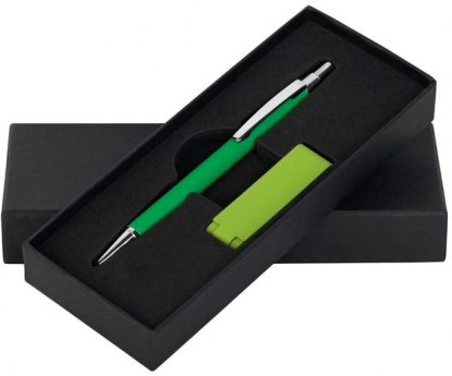 Набор ручка + флеш-карта 8 Гб в футляре, зеленый