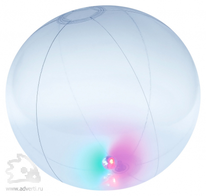 Пляжный мяч Lighty со светодиодным шариком, прозрачный