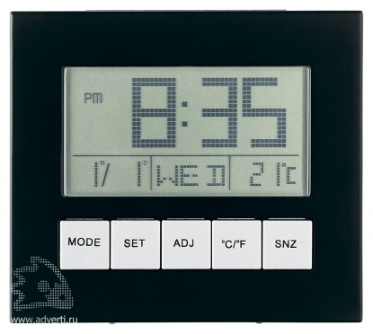 Часы Shanghai на солнечных батарейках с календарем, термометром, будильником