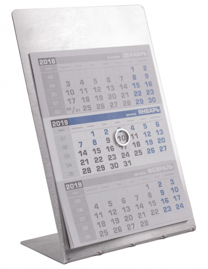 Металлический настольный календарь Мемори на 2019 год